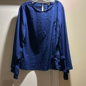 Banana Republic Blouse Blue Long Sleeve size Large